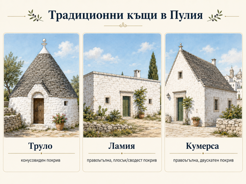 традиционни къщи в Пулия