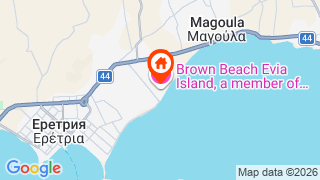 Карта на местоположението на Brown Beach Evia Island