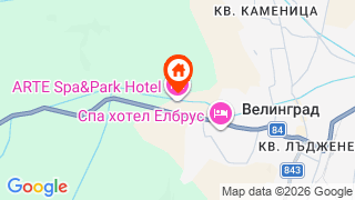 Карта на местоположението на Арте СПА и Парк