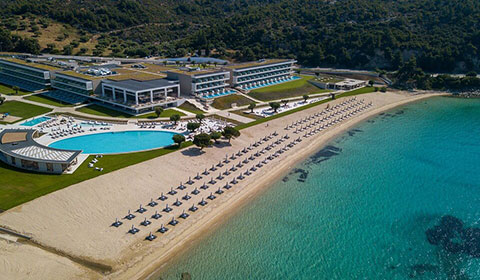 4 нощувки със закуски и вечери в Ammoa Luxury Hotel & SPA Resort 5*, Халкидики, Гърция през Септември! Дете до 11.99г. - безплатно!