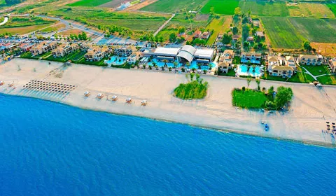Ранни записвания: 5 нощувки със закуски и вечери в хотел Mediterranean Village 5*, Олимпийска ривиера, Гърция през Юли и Август! Дете до 2.99г. - безплатно!